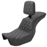 Saddlemen *New* Tour Step Up Seat - Rider Backrest - Front Lattice Stitch - Dyna '06-'17